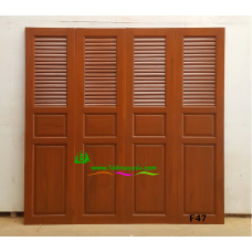 ประตูบานเฟี้ยมไม้สัก รหัส F47